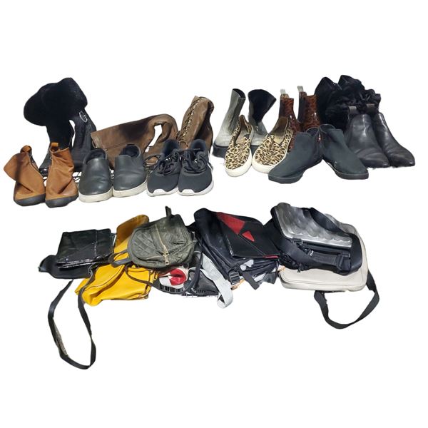 2 Shelves of Assorted Footwear & Purses - Assorted Styles & Sizes