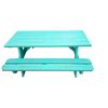 Image 2 : Teal Outdoor Wooden 6‑Seat Picnic Table, W71" x 59"