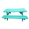 Image 4 : Teal Outdoor Wooden 6‑Seat Picnic Table