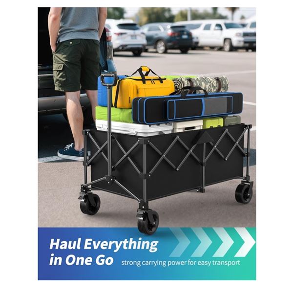 Kitsure Folding Wagon Black (115x60x96cm)