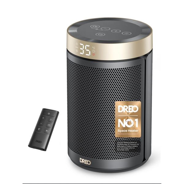 BNIB DREO Space Heater for Indoor Use, 1500W PTC Ceramic Safety Heater Gold Retail $68
