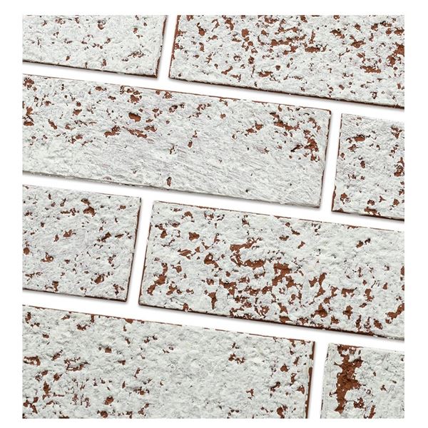 BNIB 100 Whitewash Red Faux Brick Wall Tiles