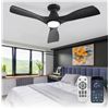 Image 1 : BNIB Depuley 42-Inch Ceiling Fans with Lights: Black 3 Blade Flush Mount Retail $80