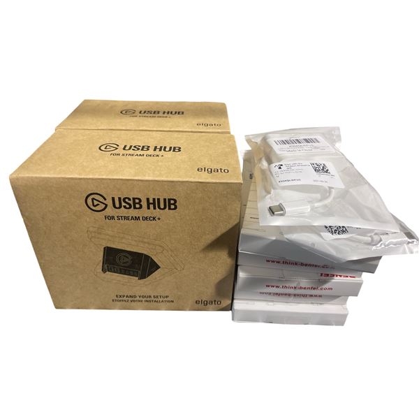 Group - (x2) USB Hubs for stream deck, high speed media transfer cables & USB-C to SD Card