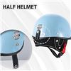 Image 1 : Retro half helmet motorcycle helmet - Blue - Size S