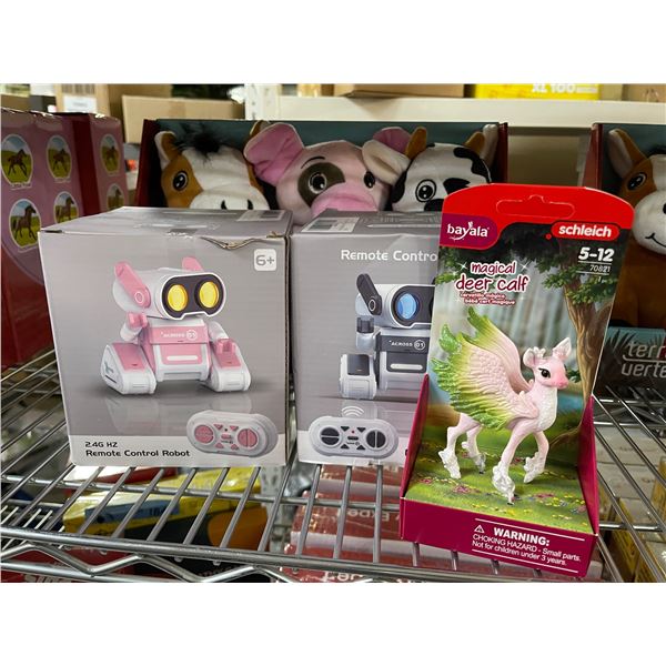 4 pc - Remote control functional robots w/ 3 pc stuffed animals & Bayala magical deer toy