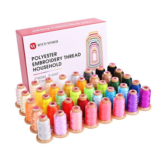 Richword polyester embroidery trip - 800m, 40wt, 40cones