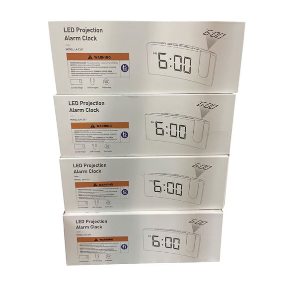 4 pc - LED projection alarm clocks