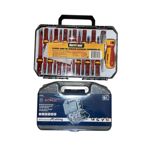 2 pc - Holesaw kit & insulated screwdrivers sets