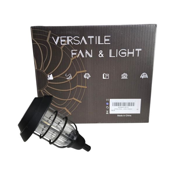Group of 2-Pack Solar Camping Fan w/ Lantern & New Lanterns in Box