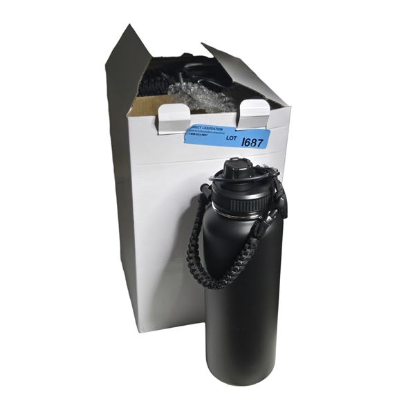 New Group of 4x 40oz Water Bottle (Black)