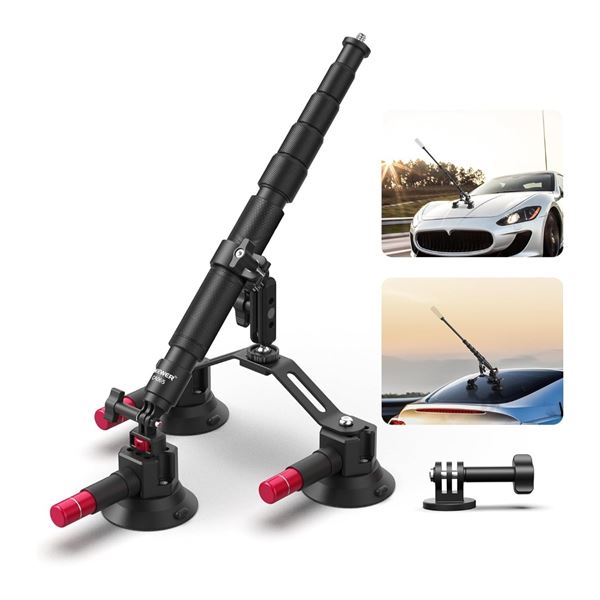 BNIB Group of 2x Neewer Car Mount For Camera 3in1 Suction Cup Mount Kit w/Extension Cord