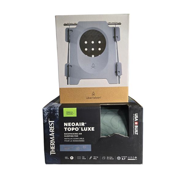 BNIB NEOAIR TOPO LUXE Backpacking Air & Stoker Minimalist, Flatpack Twig Stove