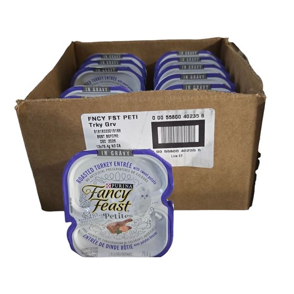 2 New Boxes of Fancy Feast Roasted Turkey w/Sweet Potato Cat Food Best Before Dec. 2026