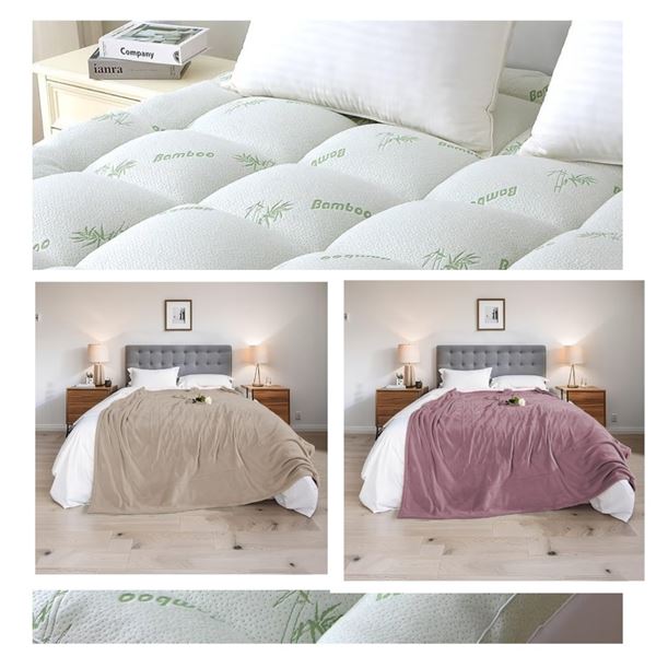 Group of BNIB 2x Heated Blankets & Bamboo Mattress Topper