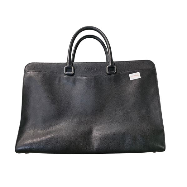 Authentic Coach Black Leather Laptop Bag
