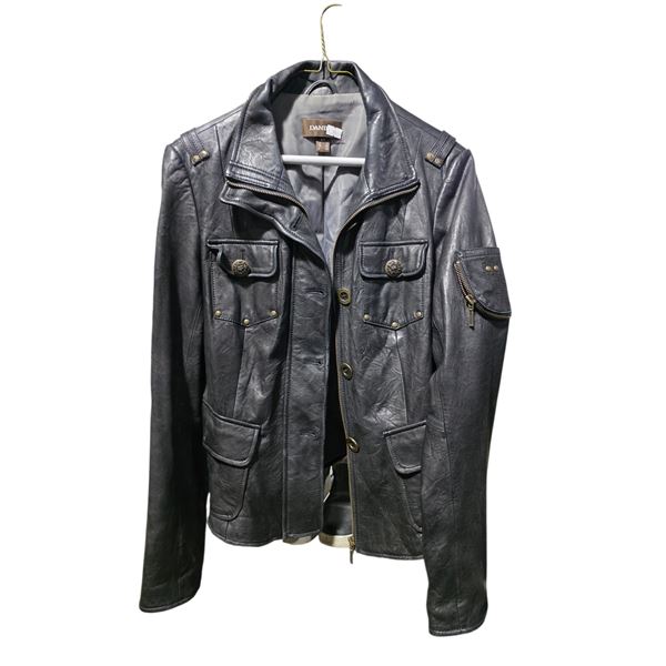 Danier Women's Black Leather Moto Jacket (Size UK 12)