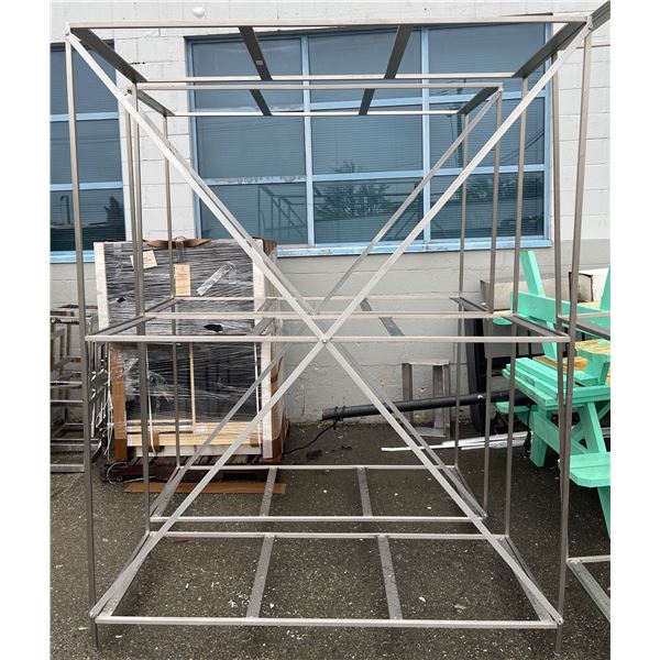 1 Pcs Large Stainless Steel Frame Base - with Glass, H93" x W72" x 28"