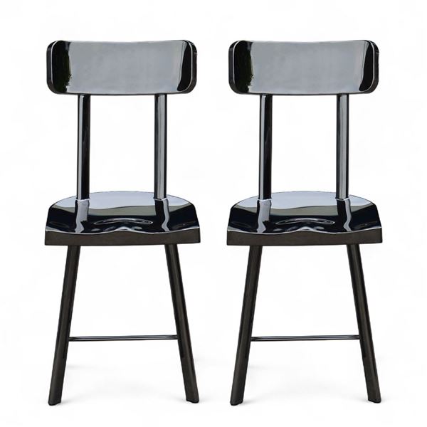 Set of 2 New Bohemian Silver Dining Chairs