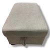Image 1 : Grey Tufted Leather Storage Ottoman, H17" x 38" x 23"