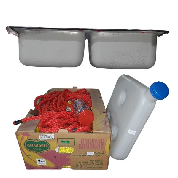 Double Stainless Steel Basin and Heavy-Duty Rope