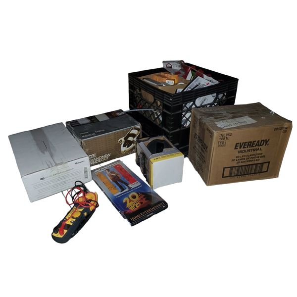Battery Charger, Led Flash lights, Assorted Electrical Accessories & Parts