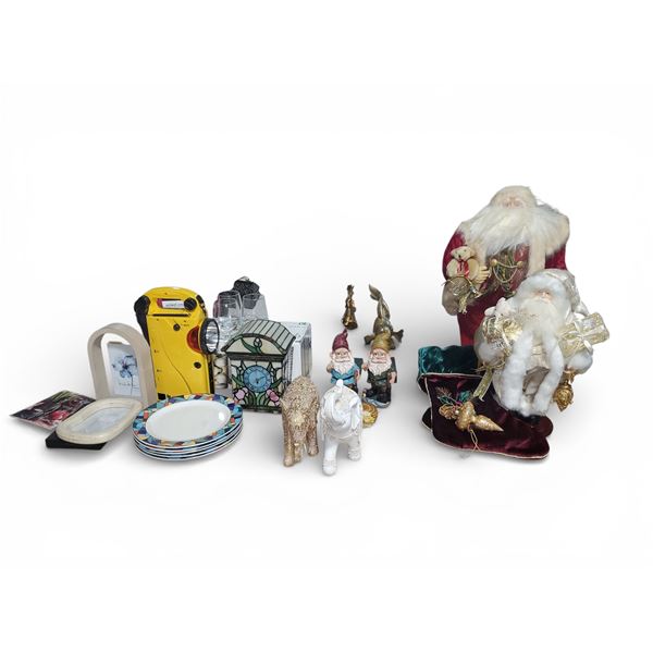 25+ Pcs Mixed Home & Holiday Decor - Figurines, Plates, Glassware, Ornaments