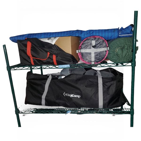 5 Pcs Camping Bundle - ColemanTent, Sleeping Bag, KingCamp Double Camping Chairs