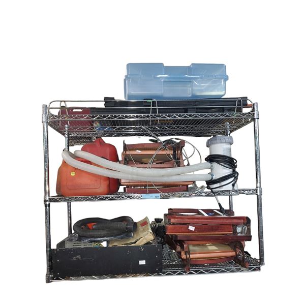 3-Shelf Misc Workshop Items - Cables, Wood Frames & Hardware, and More