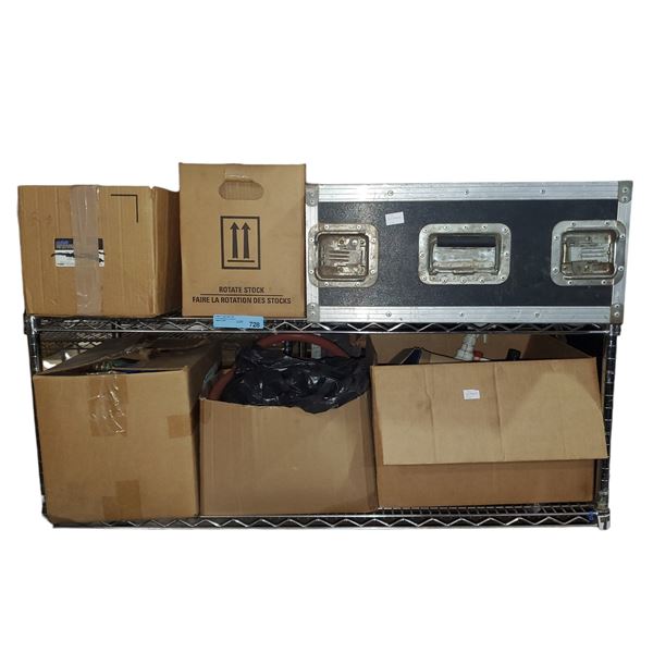 2-Shelf of Misc Tools, Hardware, Lighting, and More