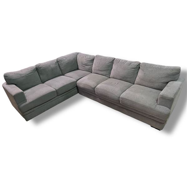 Modular Grey Sectional Sofa, Approx. H32" x 115" x 85"