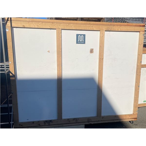 Group of approx. 16 shipping crates on wheels - assorted sizes