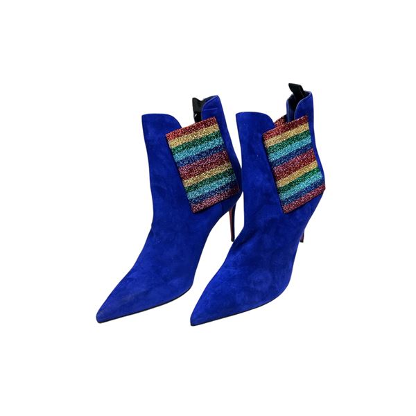 Christian Louboutin 90mm Cobalt Sude Rainbow Euro Size 40