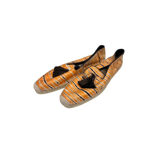 Christian Louboutin Orange Multi Color Espadrille Size Euro 46