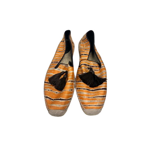 Christian Louboutin Orange Multi Color Espadrille Size Euro 45