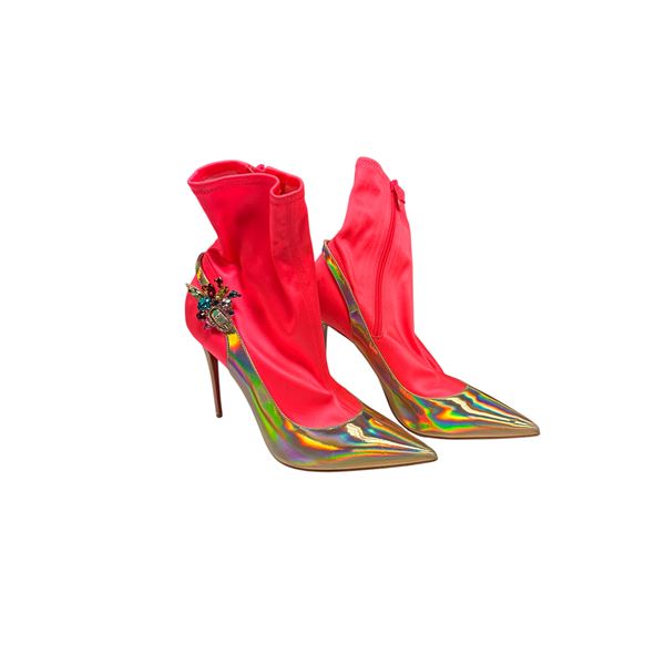 Christian Louboutin 110mm Pink Sock Boot Euro Size 40