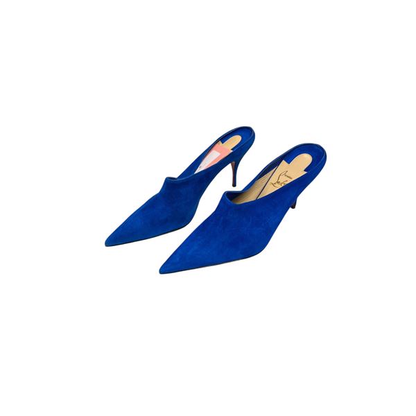 Christian Louboutin 100mm Blue Suede Kitten Heels Euro Size 36