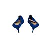 Image 3 : Christian Louboutin 100mm Blue Suede Kitten Heels Euro Size 36