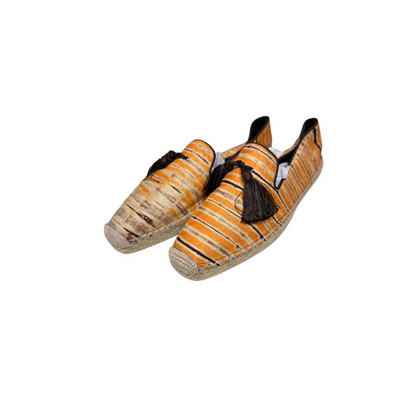 Christian Louboutin Orange Multi Color Espadrille Size Euro 43