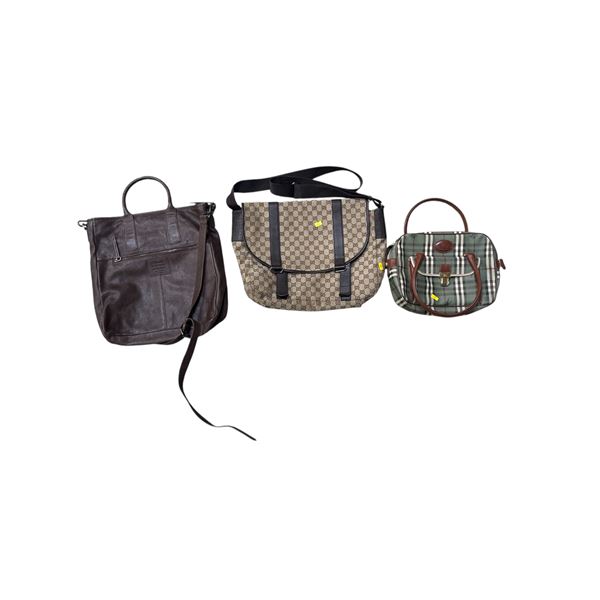 Lot of Three Bags (Gucci, Burberry, Ashwood) Authenticity Not Verified