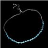 Image 2 : BRIGHT ROUND APATITE BRACELET IN 14K WHITE PLATED GOLD OVER 925 STERLING SILVER - 10 INCHES LENGHTH 