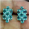 Image 2 : SUPERB 5x3 mm RARE PARAIBA BLUE TOPAZ IN 14K WHITE PLATED GOLD OVER 925 STERLING SILVER - APPRAISED 