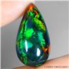 Image 1 : BIG PEAR CABOCHON AAA FLORAL FLASH PLAY OF COLOR BLACK OPAL 11.41 CARATS 24X13 mm RARE GEMSTONE - AP
