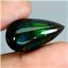Image 2 : BIG PEAR CABOCHON AAA FLORAL FLASH PLAY OF COLOR BLACK OPAL 11.41 CARATS 24X13 mm RARE GEMSTONE - AP
