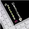 Image 3 : ELEGANT PERIDOT AND RHODOLITE GARNET EARRINGS IN 14K WHITE PLATED GOLD OVER 925 STERLING SILVER - AP