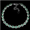 Image 1 : VALUABLE 5x3 OVAL CUT EMERALD BRACELET IN 14K WHITE PLATED GOLD OVER 925 STERLING SILVER - 7.5 INCHE