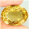 Image 1 : BIG OVAL CUT UNHEATED TOP YELLOW CITRINE 21.55 CARATS 18X14 mm BRAZIL- APPRAISED REPLACEMENT VALUE C