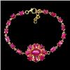Image 1 : EXCEPTIONAL RUBY BRACELET IN 14K YELLOW PLATED GOLD OVER 925 STERLING SILVER - APPRAISED REPLACEMENT