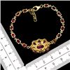 Image 3 : EXCEPTIONAL RUBY BRACELET IN 14K YELLOW PLATED GOLD OVER 925 STERLING SILVER - APPRAISED REPLACEMENT