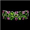 Image 1 : EXQUISITE CHROME DIOPSIDE AND RHODOLITE GARNET RING IN 14K WHITE PLATED GOLD OVER 925 STERLING SILVE